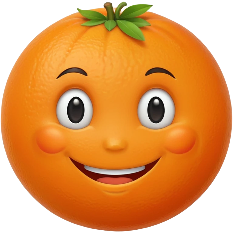 Orange fruit with smiling face emoji