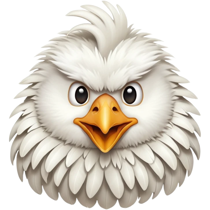 cheerful white chicken head emoji