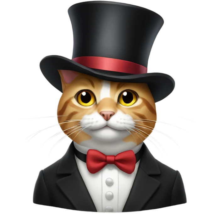 Cat with top hat  emoji