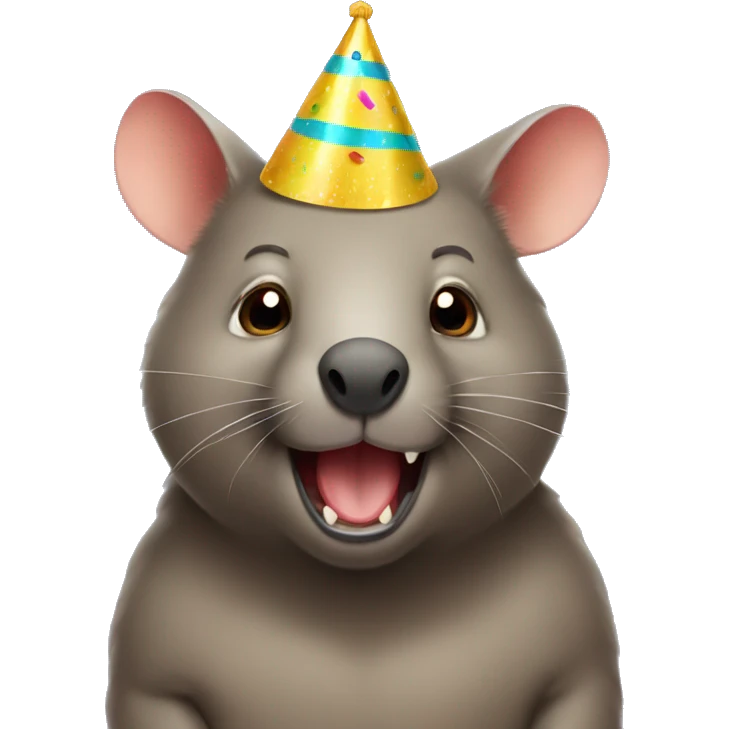Wombat with Party hat emoji