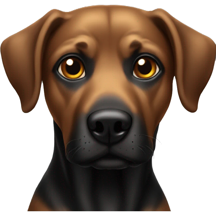 Chien noir avec des yeux brun emoji