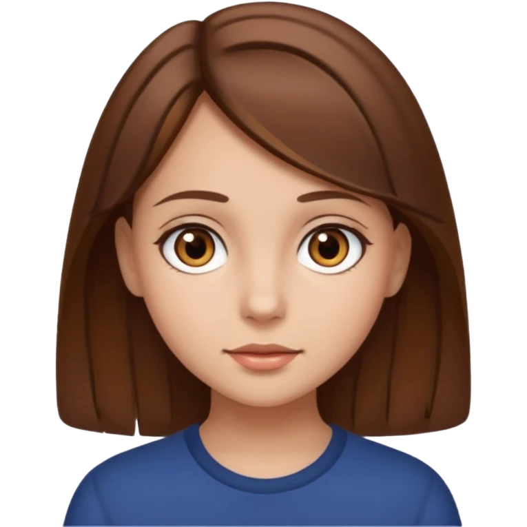 Dievča - hnedé vlasy hnedé oči emoji
