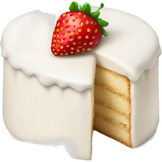 white strawberry cake emoji