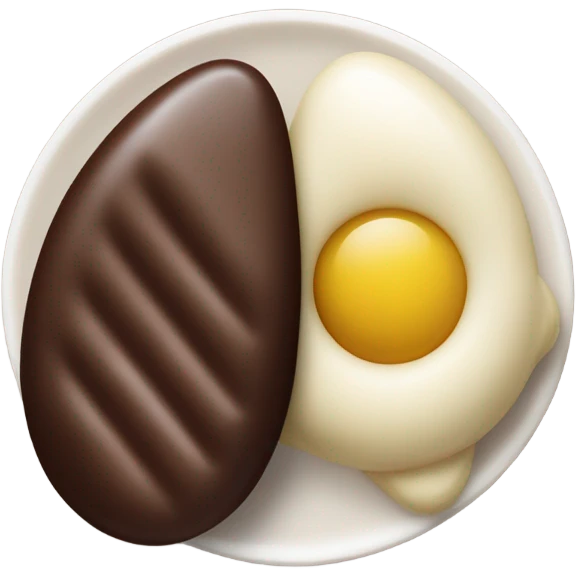a chocolate quenelle and a larger vanilla quenelle on a plateemoji emoji