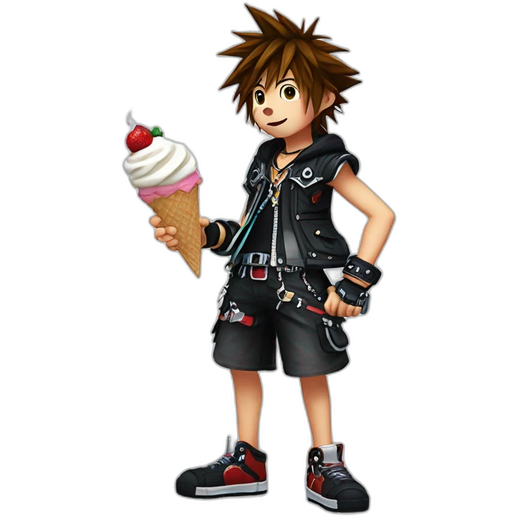 kingdom hearts sora eating ice cream emoji