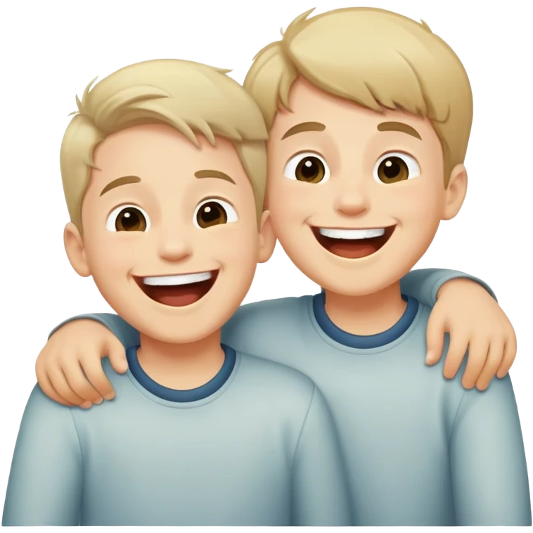 two boys laughing together emoji