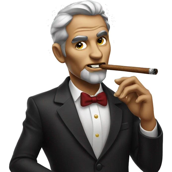 Lucifer smoking cigar emoji