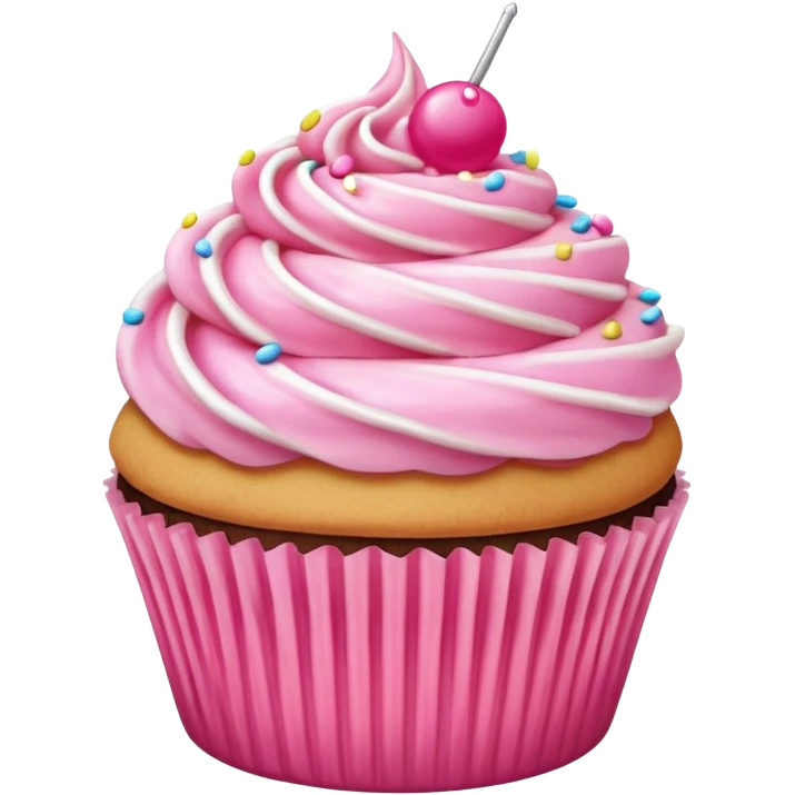 Cupcake with pink icing emoji