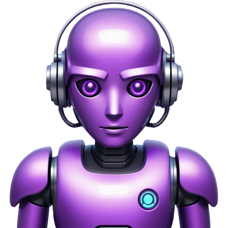 glitter purple cyberpunk robot emoji