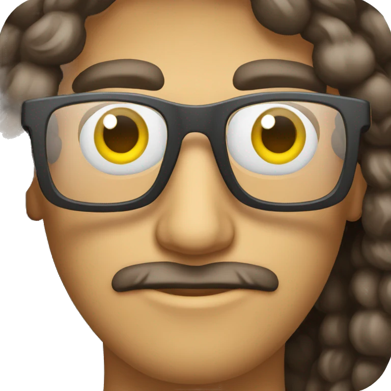 Hombre enojado con lentes emoji