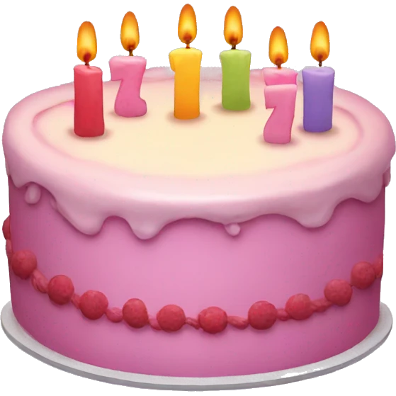 A birthday cake with candles of number 17 emoji