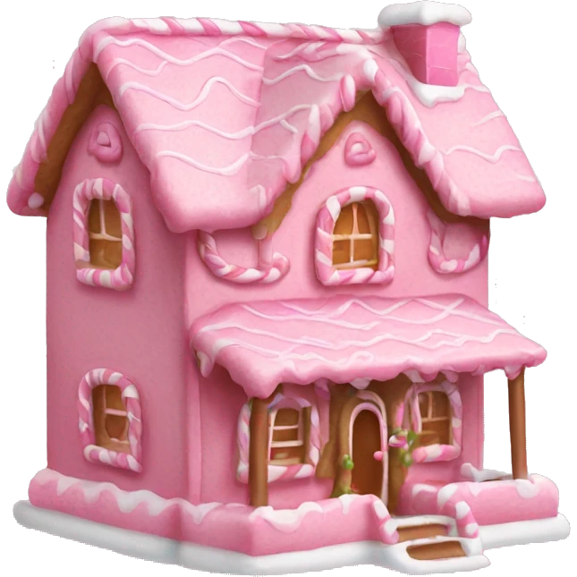 A pink gingerbread house emoji