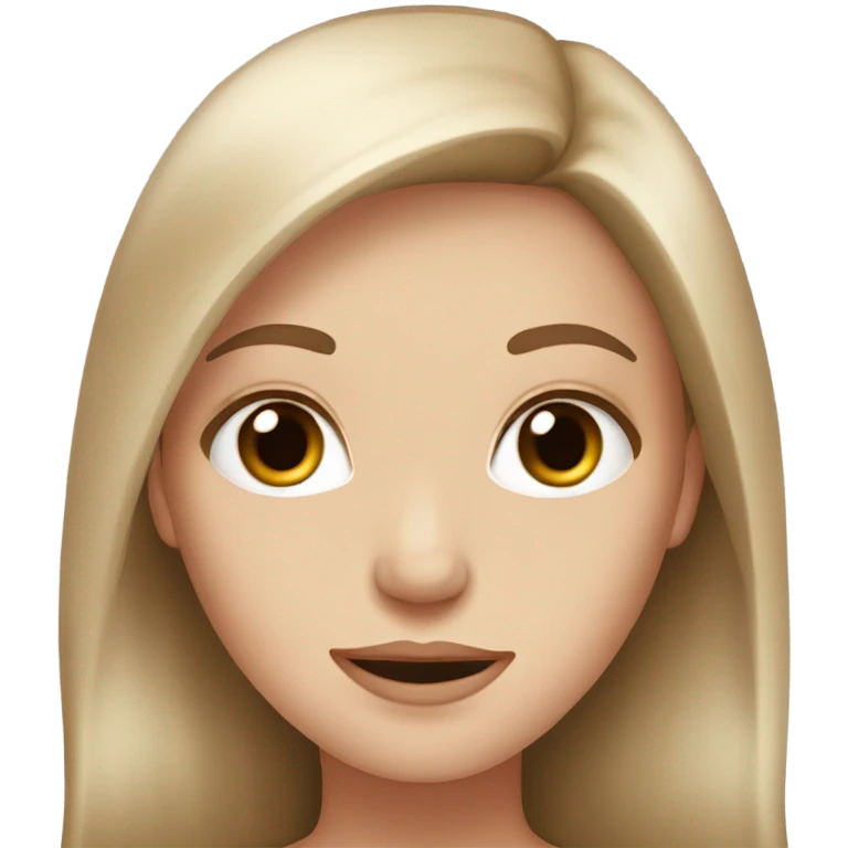 white girl with brown long hair and hazel eyes emoji