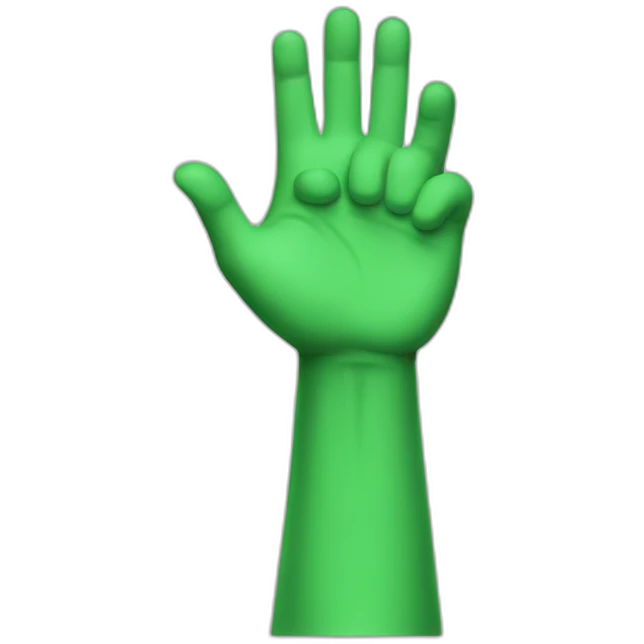 Arm and open hand with a green shirt emoji