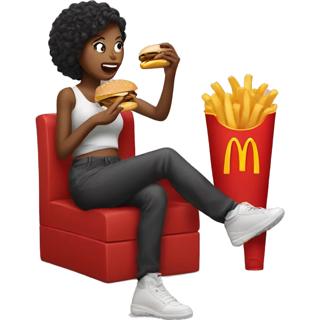 Women eating McDo  emoji