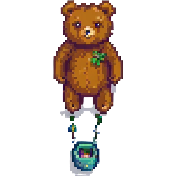 A bear in pixel art emoji