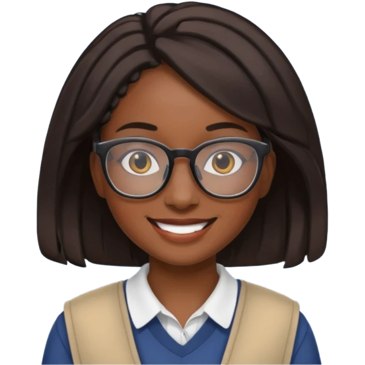 Black skinned female student emoji