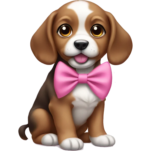 Puppy with a pink bow emoji