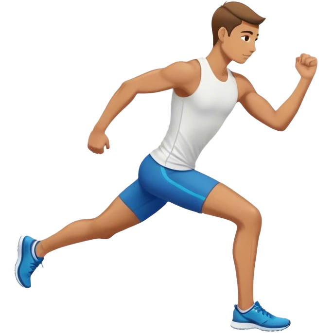 male runner stretching quadriceps emoji