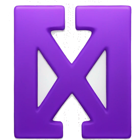 purple color letter X emoji
