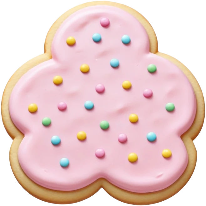 Light pink buttercream sugar cookie with pastel sprinkles  emoji