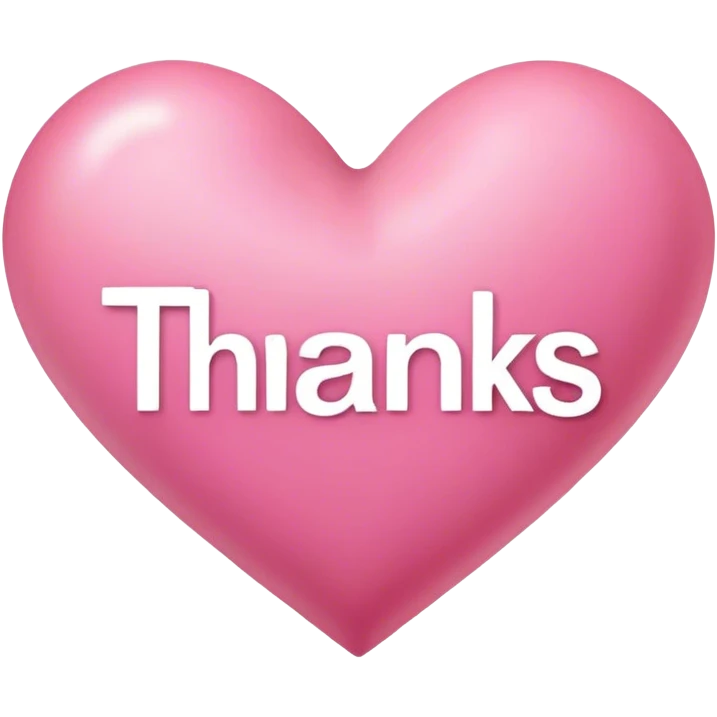 Pink heart saying thanks emoji