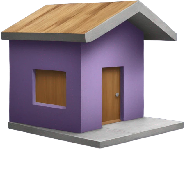 Small modern purple house made from concrete and wood  emoji