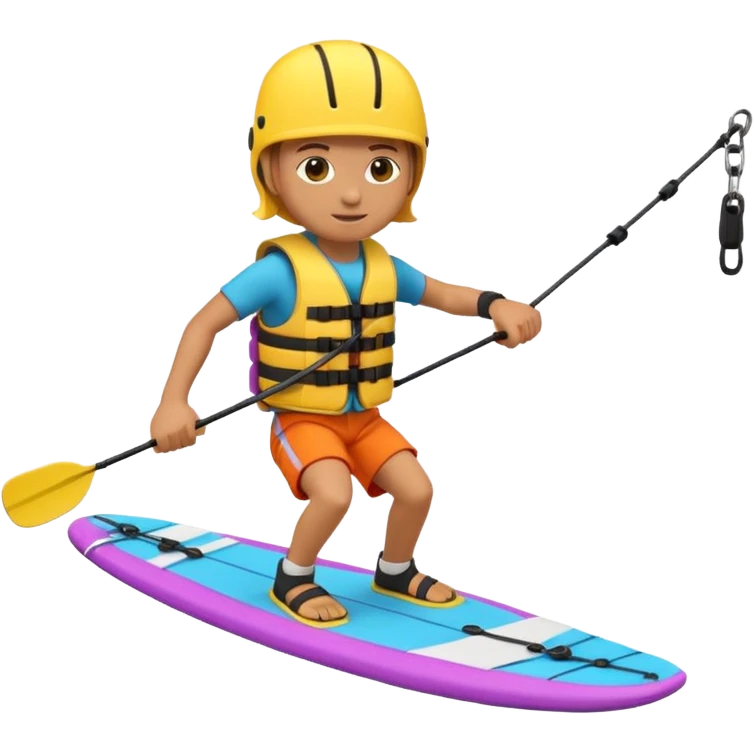 3D emoji-style icon of a person wakeboarding. emoji