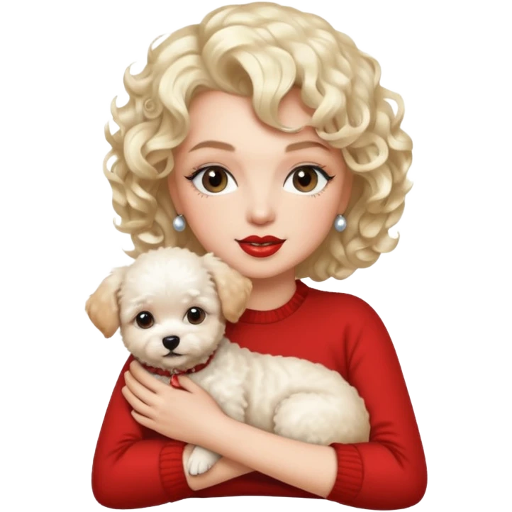 Marilyn Monroe, with dog emoji