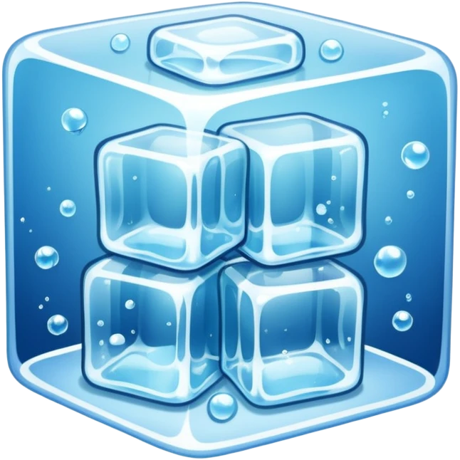 Realistic ice cubes emoji