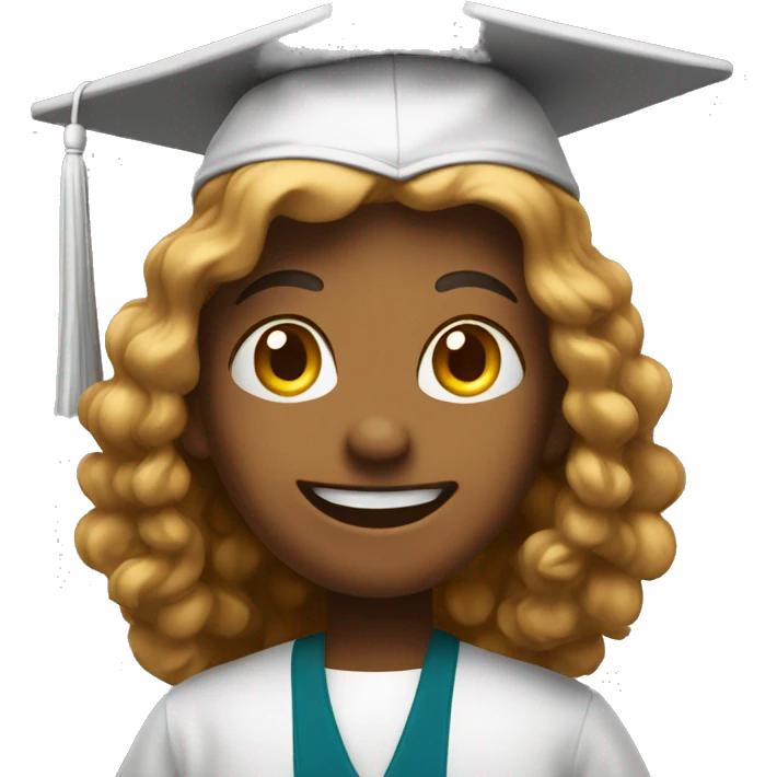 a student greets in an academic hat emoji