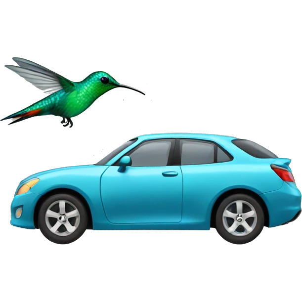 Hummingbird in the car emoji