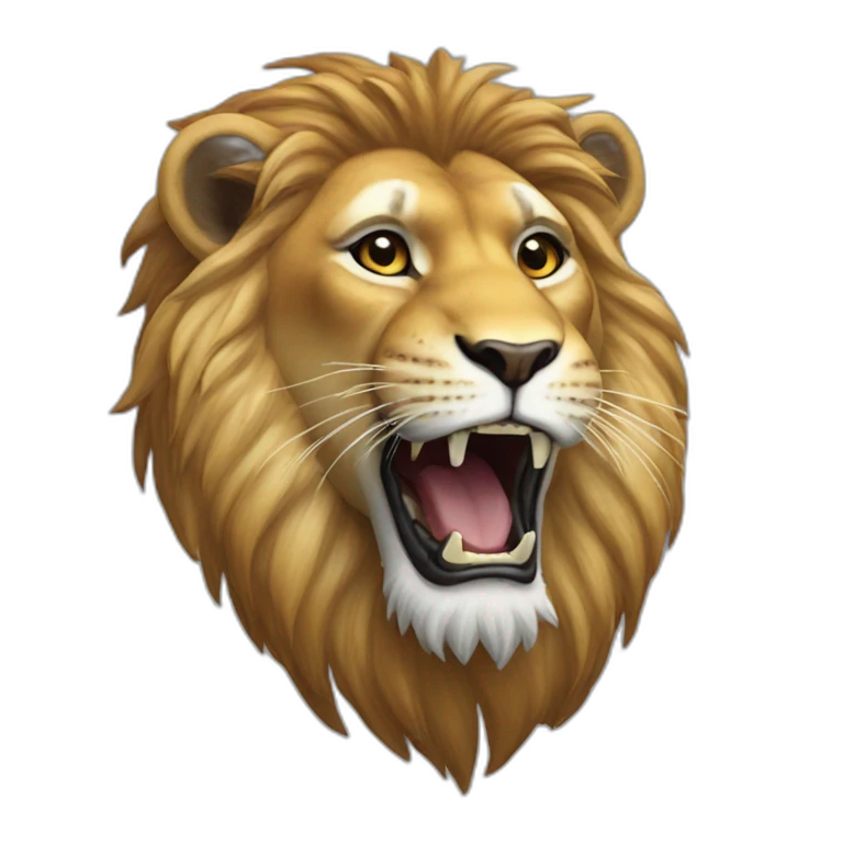 Un lion sur un tigre emoji