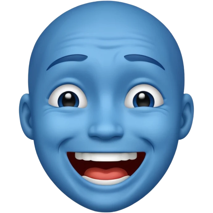 Blue laughing crying  emoji