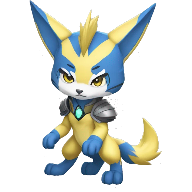 Anthro Cool Chibi Zeraora-Renamon-Pokémon Full Body Detailed High Quality emoji