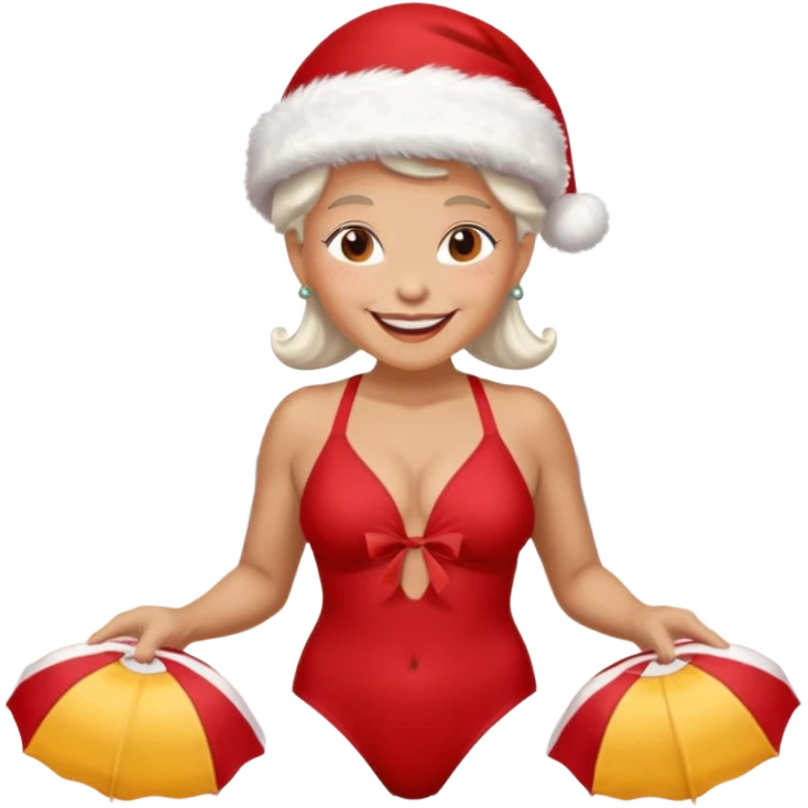Beach Mrs Claus emoji