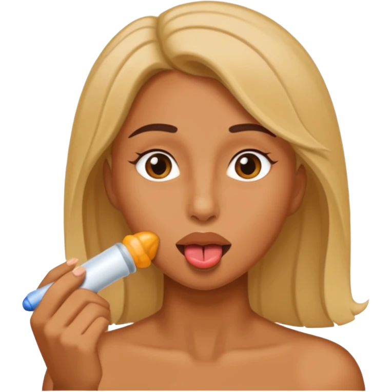a woman sucking on a penis emoji