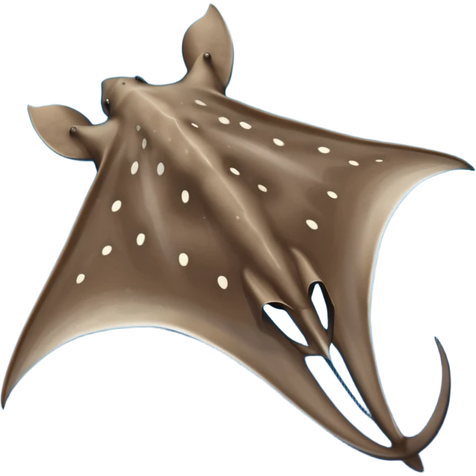 Spotted eagle sting ray with wide wingspan and long stinger tail viewed from above emoji