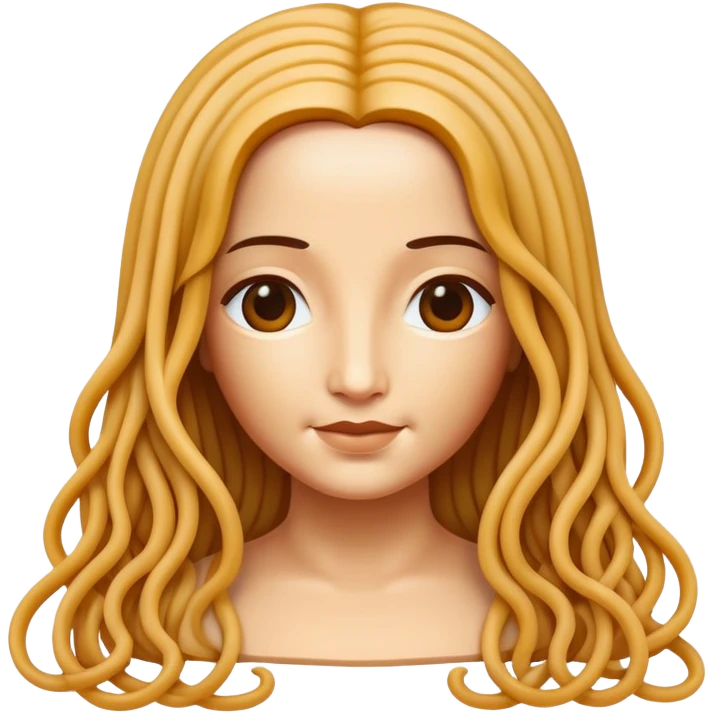 monalisa with flowing spaghetti hair emoji
