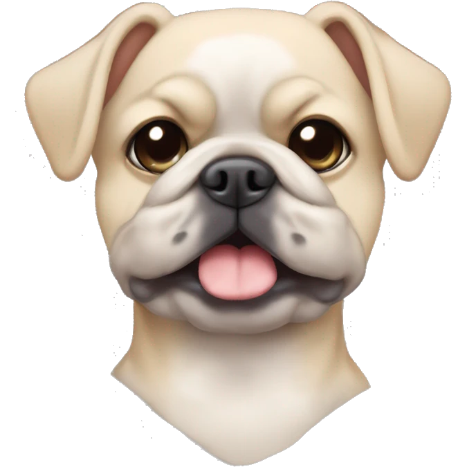Guy with blue eyes and black hair and a shirt that says “Lazy Bulls” and to his right is a fat blonde hair frenchie and to his left is a smaller dark gray fluffy frenchie  emoji