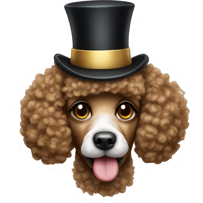 Poodle with top hat emoji
