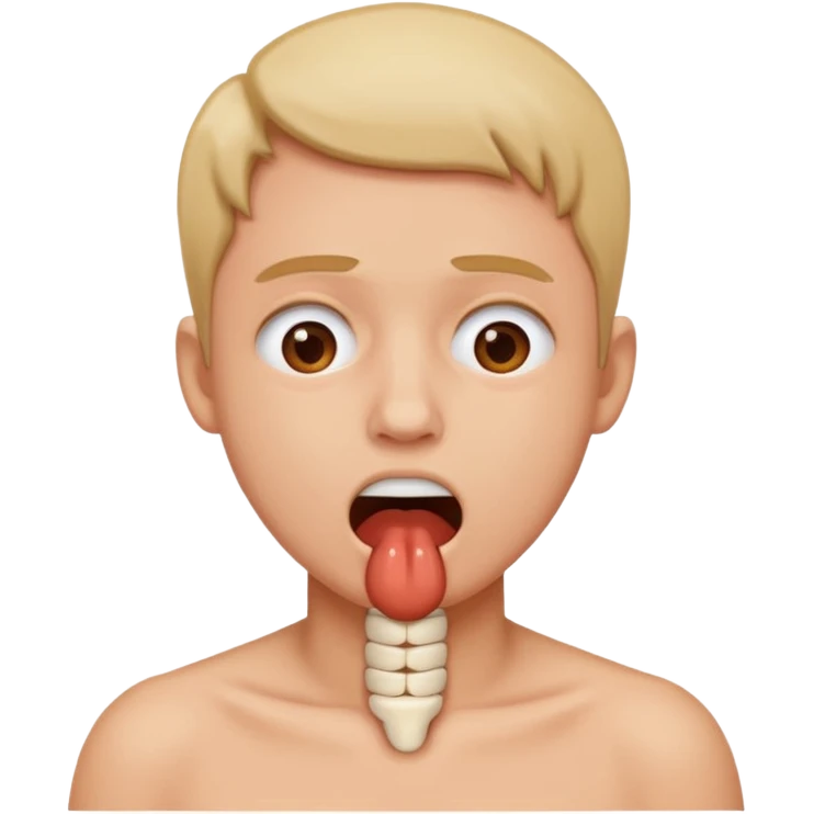 a person fake choking themselves emoji