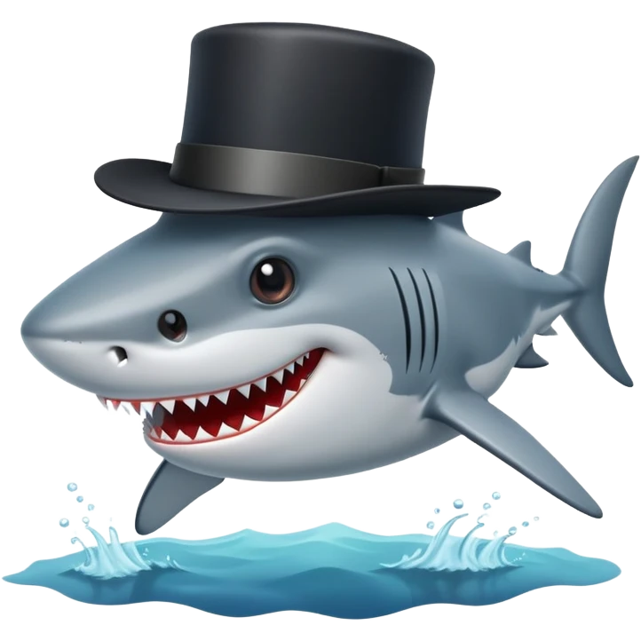 shark with a black top hat emoji