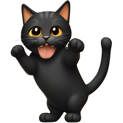 Black and orange cat sticking up its middle finger emoji