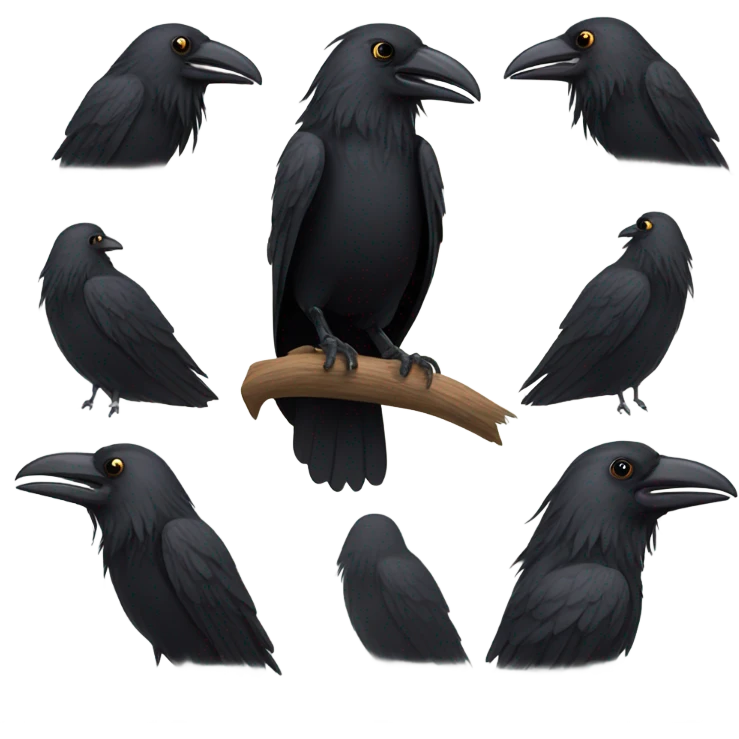 Crow with a mullet  emoji