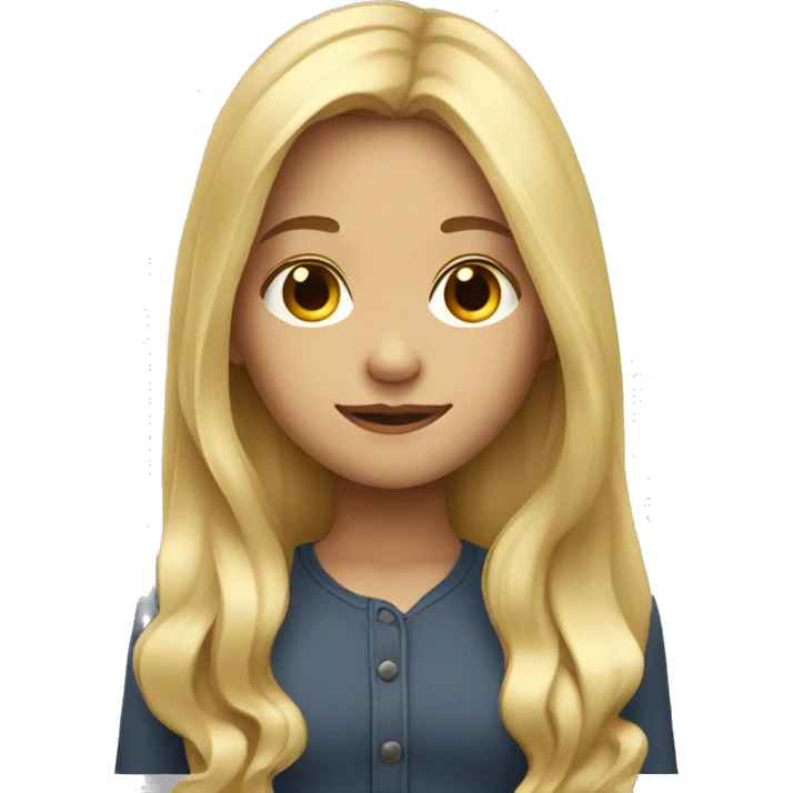 blond girl with really long hair emoji
