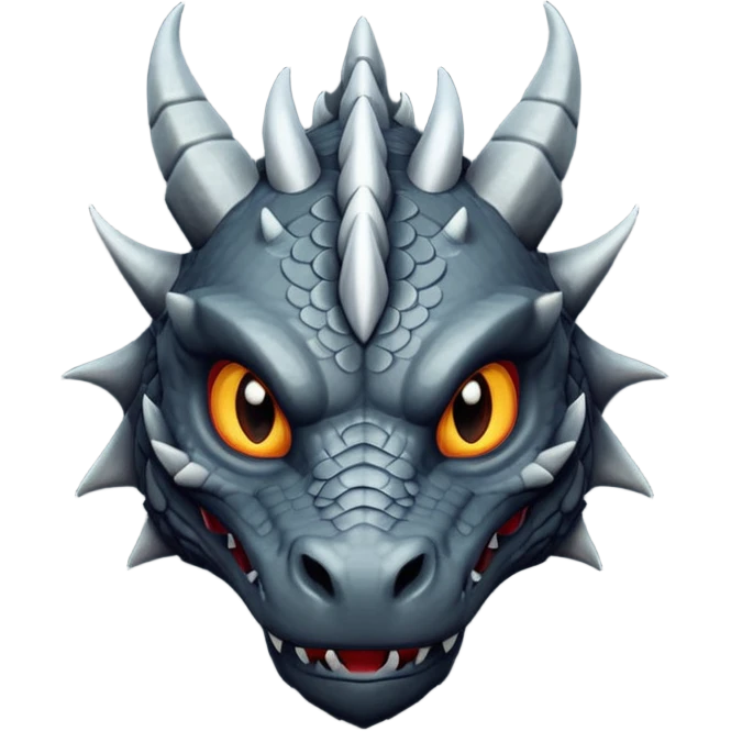 a minimalistic simple dark gray head of a dragon emoji