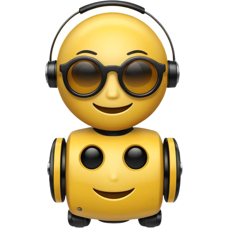 Scare emoji robot toy with black sun glasses  emoji