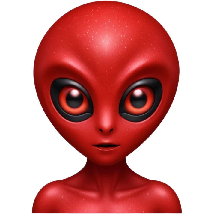 red glitter alien emoji