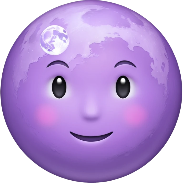 realistic Light purple moon emoji
